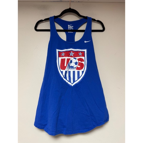 Nike Tops - Nike US Soccer Tank Top Women XL Blue Excellent Racerback Graphic Athletic 9023